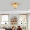 DOMETOUR Luxury Crystal Flush Mount Gold Chandelier, 7-Light for Living Room, Dining Room, Bedroom (No Bulb) - 3 of 4