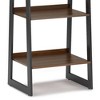 72" Hawkins Metal/Wood Ladder Shelf Walnut - WyndenHall: Modern 4-Tier Bookcase, Fixed Shelves, Veneer Frame - 4 of 4
