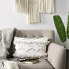 Marlin Pillow - White - 12"X20" - Safavieh - 2 of 3