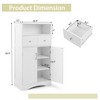 Costway Bathroom Floor Cabinet Freestanding Storage Cabinet with 2 Doors White - image 3 of 4