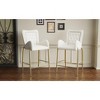 MAYEERTY 28.75inch Counter Height Bar Stools Set of 2 Velvet Golden Legs Footrests White Kitchen Island - 2 of 4