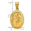 Black Bow Jewelry 14k Yellow or White Gold Hollow Oval St. Christopher Pendant, 14x28mm - 4 of 4