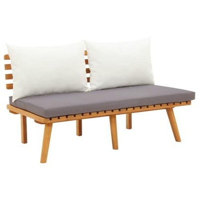 vidaXL Patio Bench with Cushion, 45.3" Solid Acacia Wood
