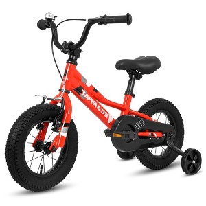 Kids Bike, Bicycle For Boys Girls Ages 3-4 Years, 14 Inch With Front V Brake & Coaster Brake, Children Bicycle With Training Wheels & 1-Speed - 1 of 4
