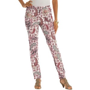 Roaman's Women's Plus Size Invisible Stretch Iconic Slim Jean - 1 of 4