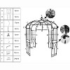 8.8 FT Metal Garden Arbor - Black Birdcage Wedding Arch for Outdoor Ceremony, Party - Steel Pergola Pavilion - 3 of 4