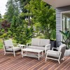 Aluminum Patio Furniture Set, 5 Piece Modern Outdoor Conversation Set with Loveseat Sofa, Chairs, Cushions Table & Side Table - 2 of 4