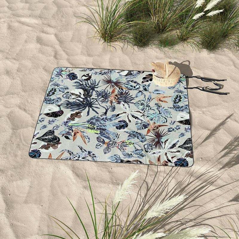 Marta Barragan Camarasa Modern blue jungle Picnic Blanket - Deny Designs, 3 of 4