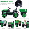 12V Kids Ride On Tractor w/Remote, 7Ah Battery, Dual 35W Motors, Detachable Trailer, LED Lights, Music, Safety Belt - 3 of 4