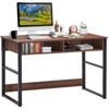 Tangkula Computer Desk Study Writing Table w/2 Drawers Workstation for Home Office - 4 of 4