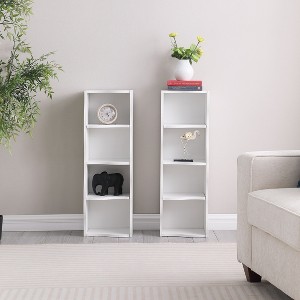 Kumasinova 7-Tier Modern Bookshelf with Wavy Border Design,Bookcase with Adjustable Shelves,Detachable Upper & Lower Units for Living Room - 1 of 4