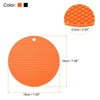 Unique Bargains Heat Resistant Non-slip Flexible Durable Trivet Mat Orange, Black 2 Pcs 7.08" x 7.08" x 0.24" - 2 of 3