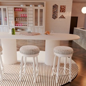 NicBex 26" Counter Height Bar Stools,Modern 360° Swivel Bar Stools Set of 2,Wooden Island Chairs with Fabric Upholstered for Kitchen,Bar - 1 of 4