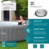 Bestway SaluSpa Grenada AirJet 6 to 8 Person Inflatable Hot Tub Round Portable Outdoor Spa with 190 Soothing AirJets and Cover, Gray - 2 of 4