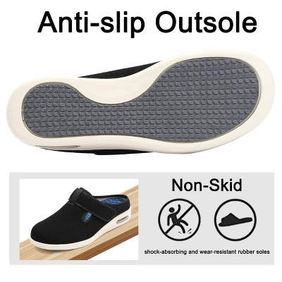 Женские кроссовки Garvee Womens Easy On/Off Shoes Stylish Shoes with Arch Support Extra Wide Widths Walking Sneakers with Soft Insoles Adjustable for Swollen Feet,Black - 42 — фото 5