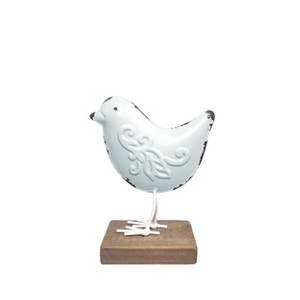 VIP Metal 7 in. White Bird with Stand Accent - 1 of 2