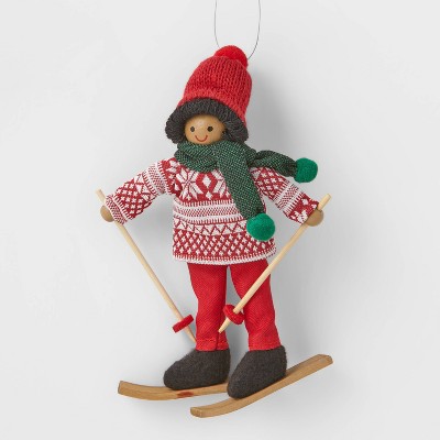 Kid Skiing with Red Pants Christmas Tree Ornament - Wondershop™