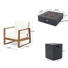 GDFStudio Lafayette Outdoor Acacia Wood 5 Piece Club Chair and Fire Pit Set with Cushions - 3 of 4