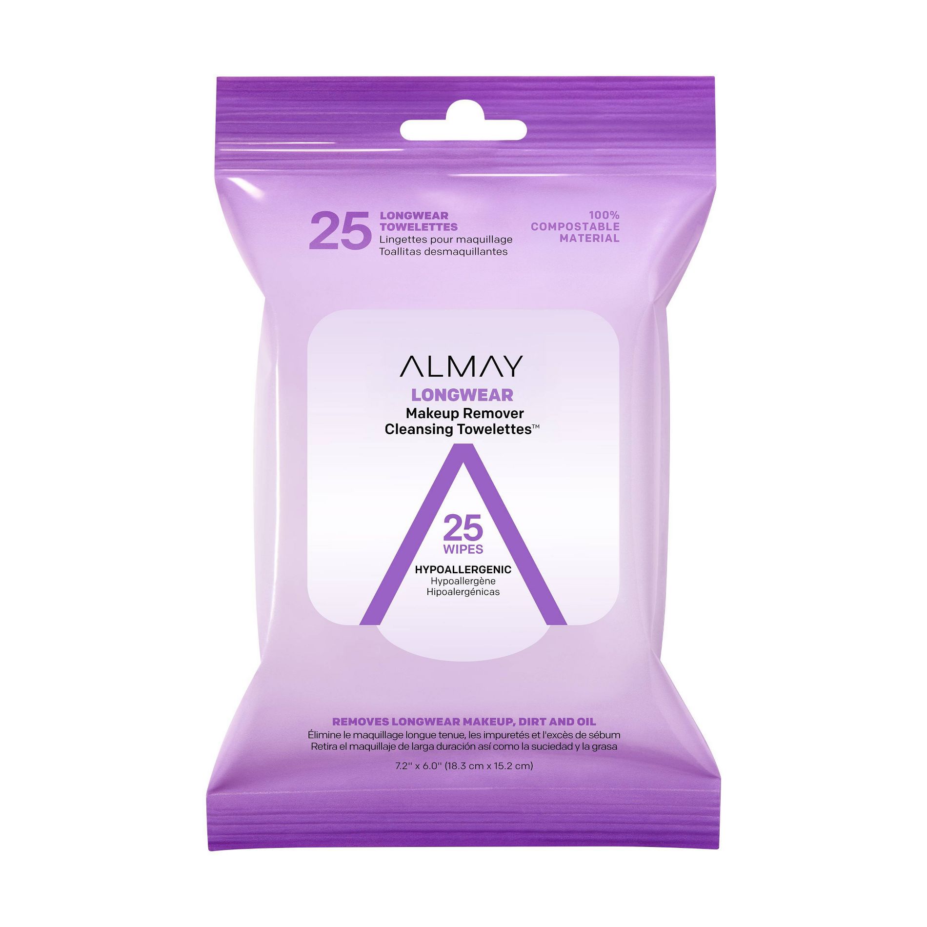 Almay Biodegradable Longwear Makeup Remover Cleansing Towelettes - 25ct