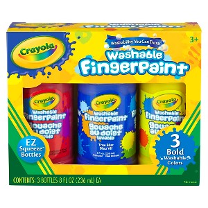 Crayola 3ct 8oz Washable Fingerpaint - Bold Colors: Toddler & Kids Body Paint, Water-Based, Non-Toxic, Low-Odor - 1 of 3