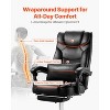 VEVOR Executive Office Chair with Footrest, 300lb Capacity Office Chair with Lumbar Pillow, PU Leather Reclining Home Office Desk Chairs, Black - 3 of 4