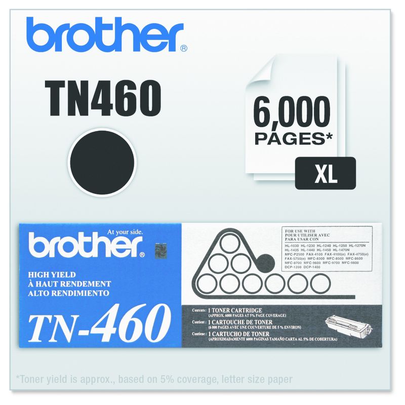 Brother TN460 High-Yield Toner, Black (TN460), 1 of 5