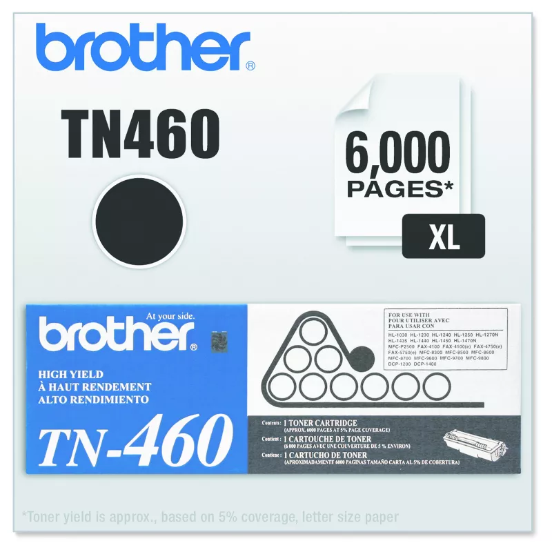 Brother TN460 High-Yield Toner, Black (TN460)