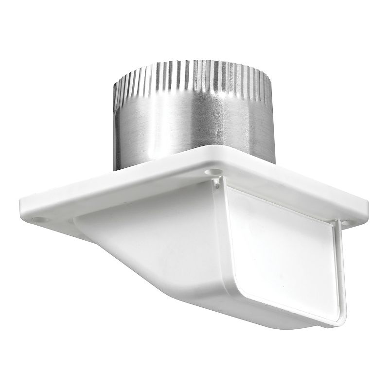 Lambro® 4-In. White Plastic Under Eave Vent with Weather Damper and Tail Pipe, 1 of 8