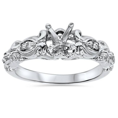 Pompeii3 Vintage Diamond Engagement Ring Setting 14K White Gold