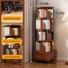 PAGED Rotating Bookshelf 360 Display Corner Bookshelf Bookcase Storage Rack with Drawer for Living Room, Home Office - 2 of 4