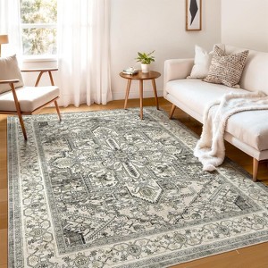 WITSHOCK Boho Area Rugs Machine Washable for Living Room Runner Distressed Vintage Non-Slip Stain Resistant Floor Carpet Indoor - 1 of 4