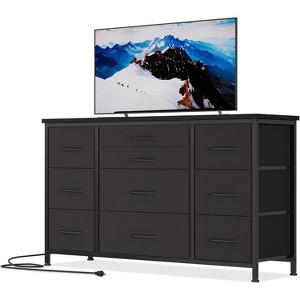 10 Drawer Dresser, 55 Inch TV Stand with Power Outlet Entertainment Center, Fabric Drawer Storage for Bedroom, Living Room, Wardrobe - 1 of 4