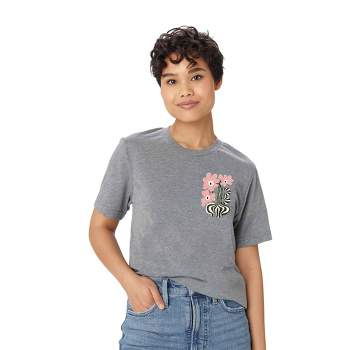 Miho Floral Strip T-Shirt - Deny Designs