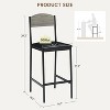 Jojoka 3-Piece Bar Table Set with 2 Upholstered Footrest Chairs, Rectangular Metal Frame with Storage Shelf - 2 of 4