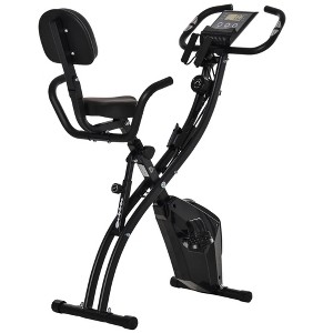 NAYSAYE Exercise Trainer Folding Recumbent Upright Bike with Arm Resistance Bands for Full Body Workout, Black, 41.30"*18.90"*46.50" - 1 of 4