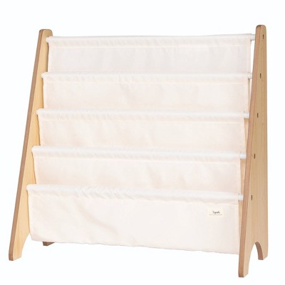 3 Sprouts Recycled Fabric Kids Bookcase, Toddler Bookshelf- Solid Cream