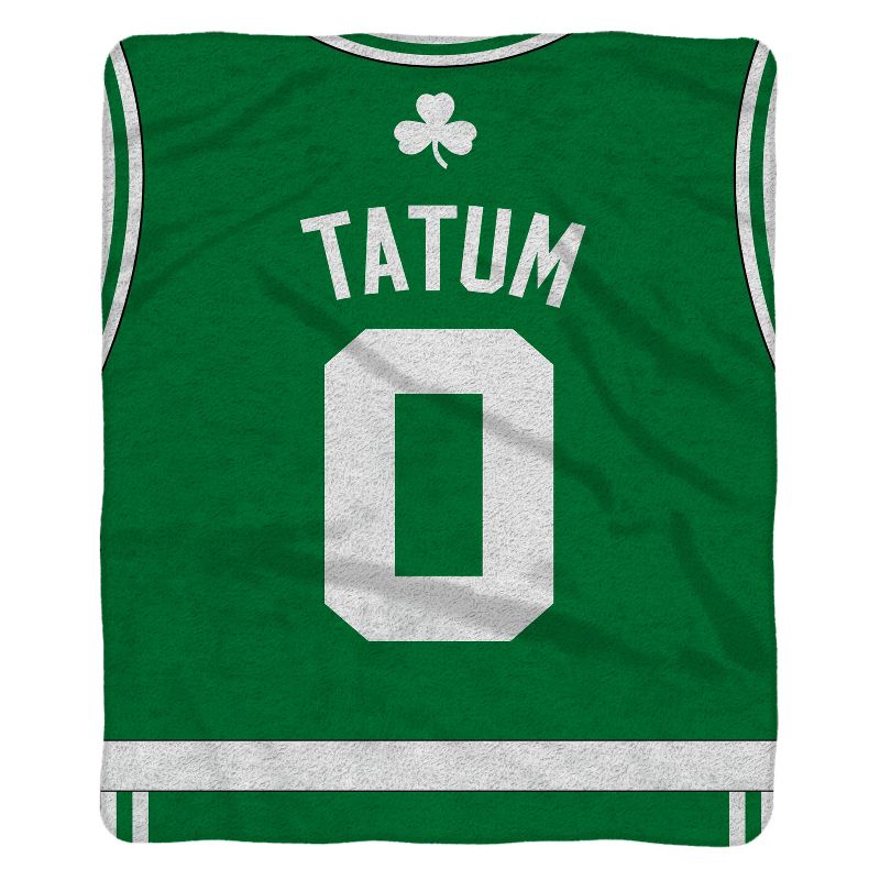 Sleep Squad Boston Celtics Jayson Tatum 60 x 80 Raschel Plush Jersey Blanket, 4 of 6