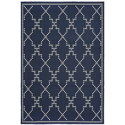 Oriental Weavers Marina 7765B Navy/ Ivory Indoor/Outdoor Area Rug - 1'9" x 3'9"