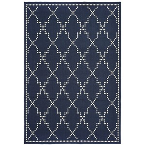 Oriental Weavers Marina 7765B Navy/ Ivory Indoor/Outdoor Area Rug - 1'9" x 3'9" - 1 of 4