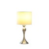 Ore International 24.5" Bailey Chrome Modern Candlestick Metal Table Lamp Silver : Linen Shade, UL Listed, No Bulb Included - 2 of 4