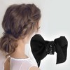 Unique Bargains Elegant Flower Rhinestones Bow Hair Clips Black 1 Pc - 2 of 4