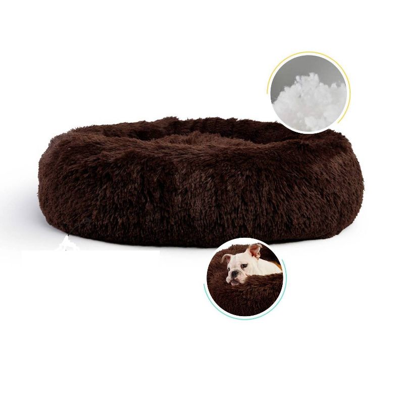 Best Friends by Sheri Donut Shag Dark Chocolate Dog Bed - 30&#34;x30&#34; - Dark Brown, 3 of 6
