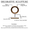Royal Hampton Decorative Tabletop Sculpture | Brown Mango Wood Ring Design | Black Iron Stem and Marble Base - 4 of 4