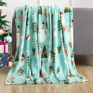 Comfort Flannel Blanket Super Soft Christmas Prints Throw Blanket Christmas Gift. - 1 of 4