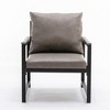 Modern Faux Leather Accent Chair with Black Powder Coated Metal Frame, Single Sofa for Living Room Bedroom - 3 of 4