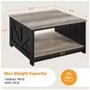 Yaheetech Square Shaped Wooden Coffee Table with Storage Shelf, Gray - 3 of 4
