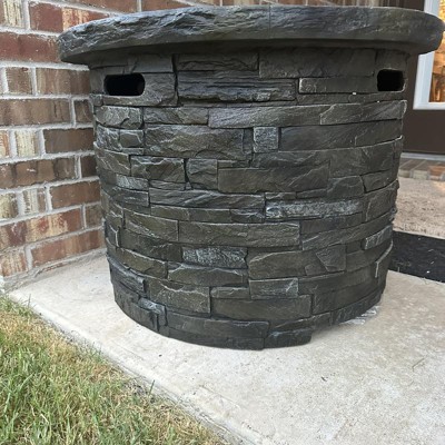 Blaeberry Outdoor Circular Fire Pit Natural Stone - Christopher Knight ...