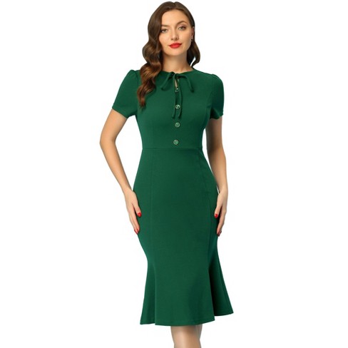 Allegra K Women's Vintage Work Dress Short Sleeve Mermaid Bodycon Dresses :  Target