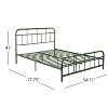Christopher Knight Home Sabine Industrial Iron Platform Bed Frame with Rounded Corner Headboard and Footboard - 3 of 4