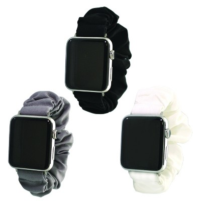 Olivia Pratt Solid Color Scrunchie Apple Watch Band - Grey, Black, White, 42mm